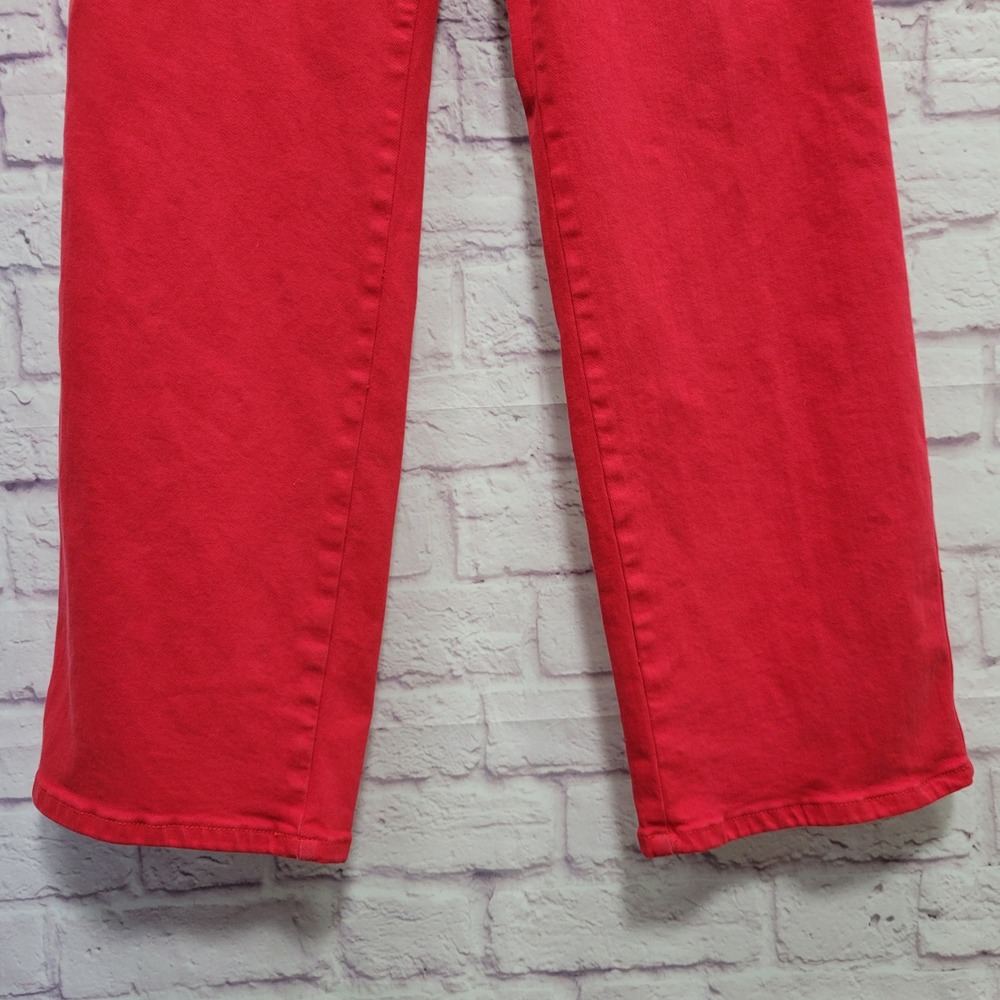 Judy Blue Red Garment Dye Straight Leg Jeans Womens 14W Stretch Colorpop Indie - Picture 9 of 10